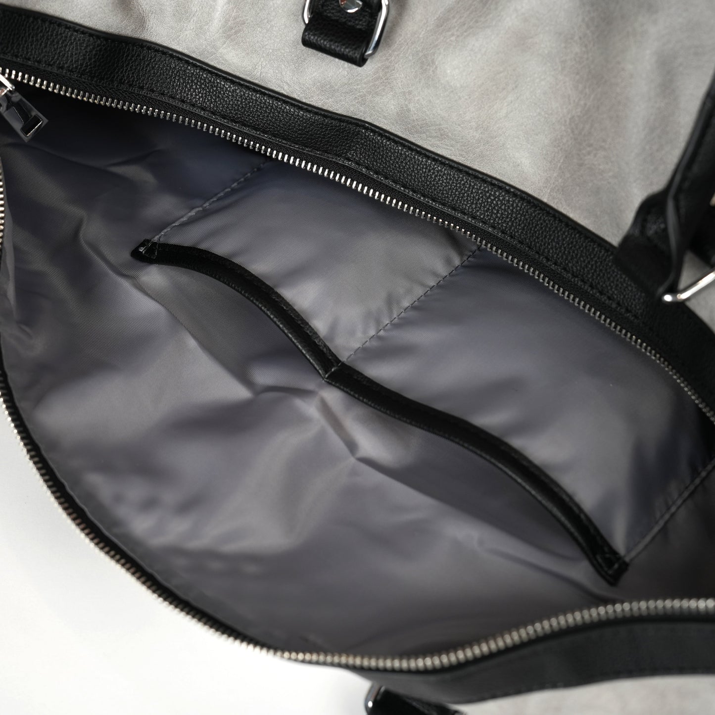 Gray Duffle Damage leather