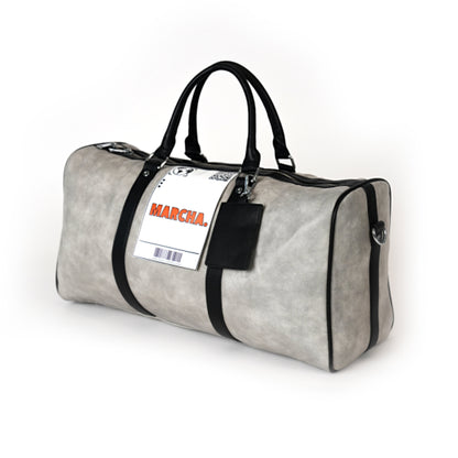 Gray Duffle Damage leather