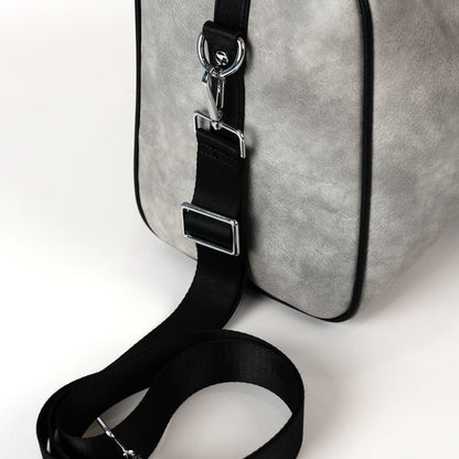 Gray Duffle Damage leather